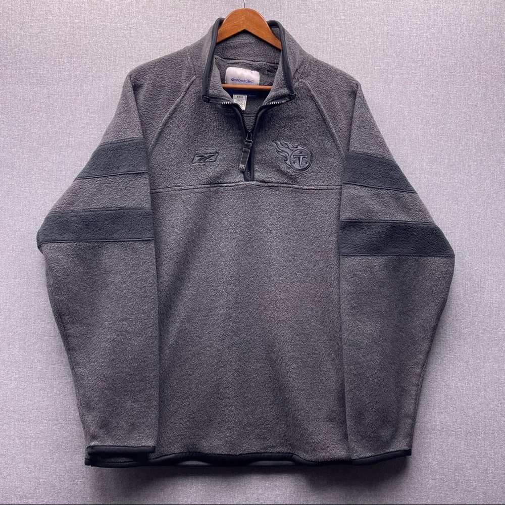 Reebok Tennessee Titans NFL Blackout Collared Quarter Zip Fleece Pullover Jacket